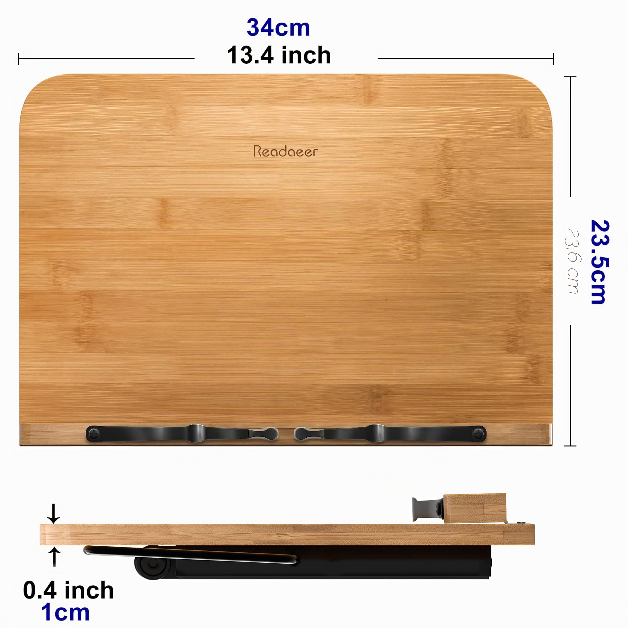Readaeer Lettura Supporto Notebook e ricettario per Cucina in bambù Pieghevole
