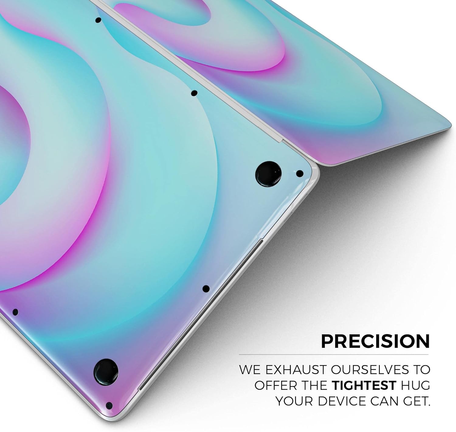DesignSkinz - Abstract Neon Wave V12 - Full-Body Wrap Protective Decal Skin Kit Compatible with MacBook 14" Pro M1 (A2442)