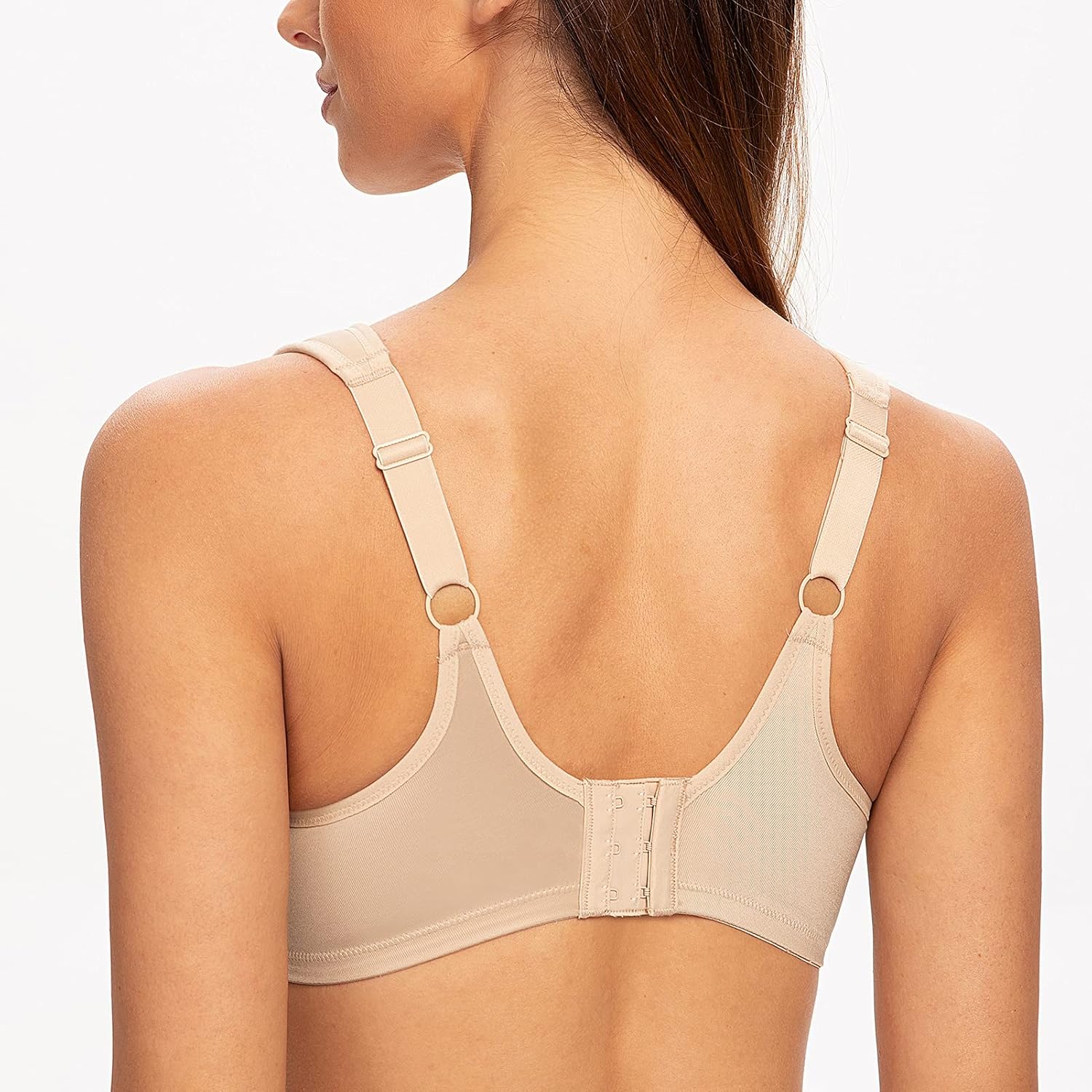 MELENECA Women's Floral Lace Non-Padded Minimizer Full Coverage Underwire Bra