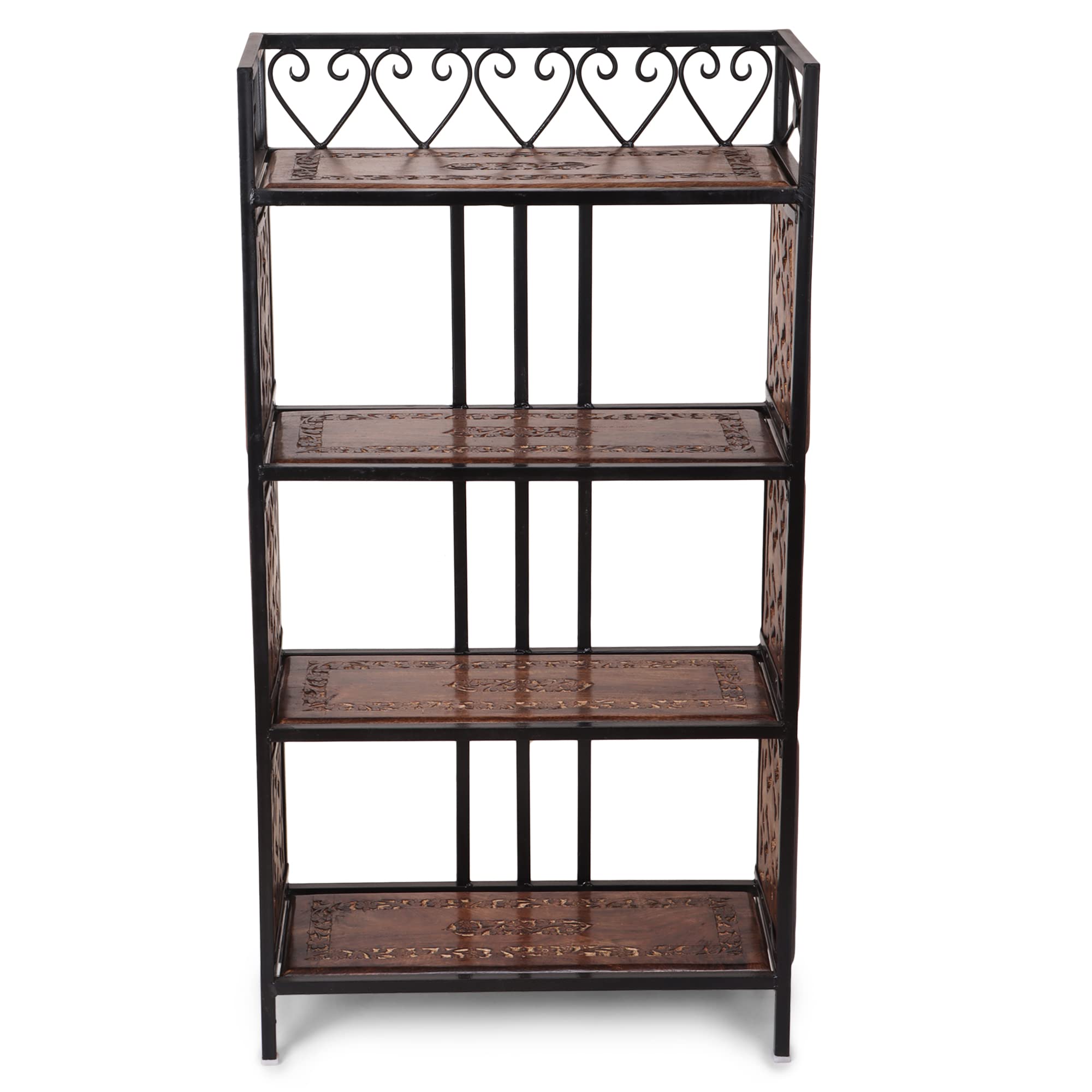 AMAZE SHOPPEE Floor Standing Multipurpose Wooden and Wrought Iron