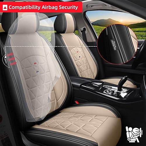 Miniatura 10 de Fundas de asiento delantero para Nissan Rogue 2010-2024, impermeables, de piel sintética, compatibles con protector de asiento de automóvil con