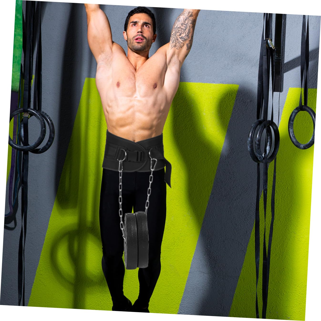 ibasenice Ceinture de Lestage avec Chaîne en Acier Épaisse, Ceinture de Résistance Musculaire Unisexe Renforcée pour Musculation, Entraînement Force, Fitness et Haltérophilie