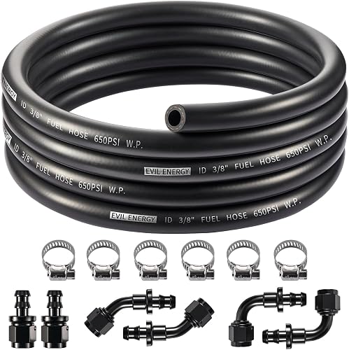 EVIL ENERGY 6AN 3/8" Fuel Line Kit 10FT, 650 PSI CPE Hose, Push-On Fittings