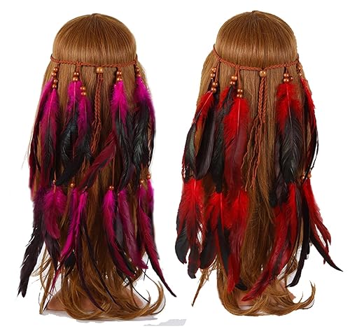 Miniatura 4 de 2 diademas bohemias de girasol, diademas de plumas bohemias, tocado indio, bandas de pelo de pavo real, diadema gitana, corona floral, girasoles,