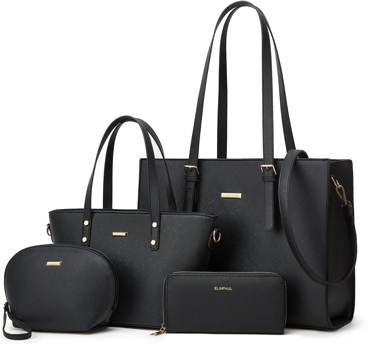Women Fashion Synthetic Leather Handbags Tote Bag Shoulder Bag Top Handle Satchel Purse Set