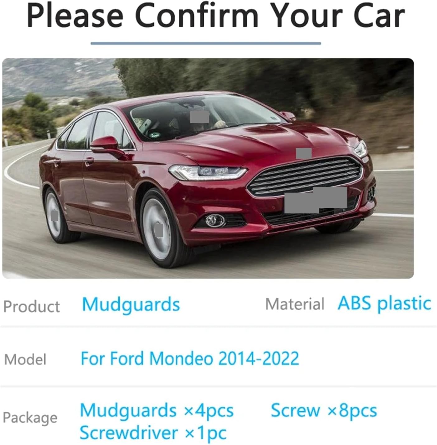 4x fenders For fords mondeos 2014~2022 Front Rear Mudguards Wheel Protector Splash Guards MudFlaps Car-styling Accessories Mud Flap
