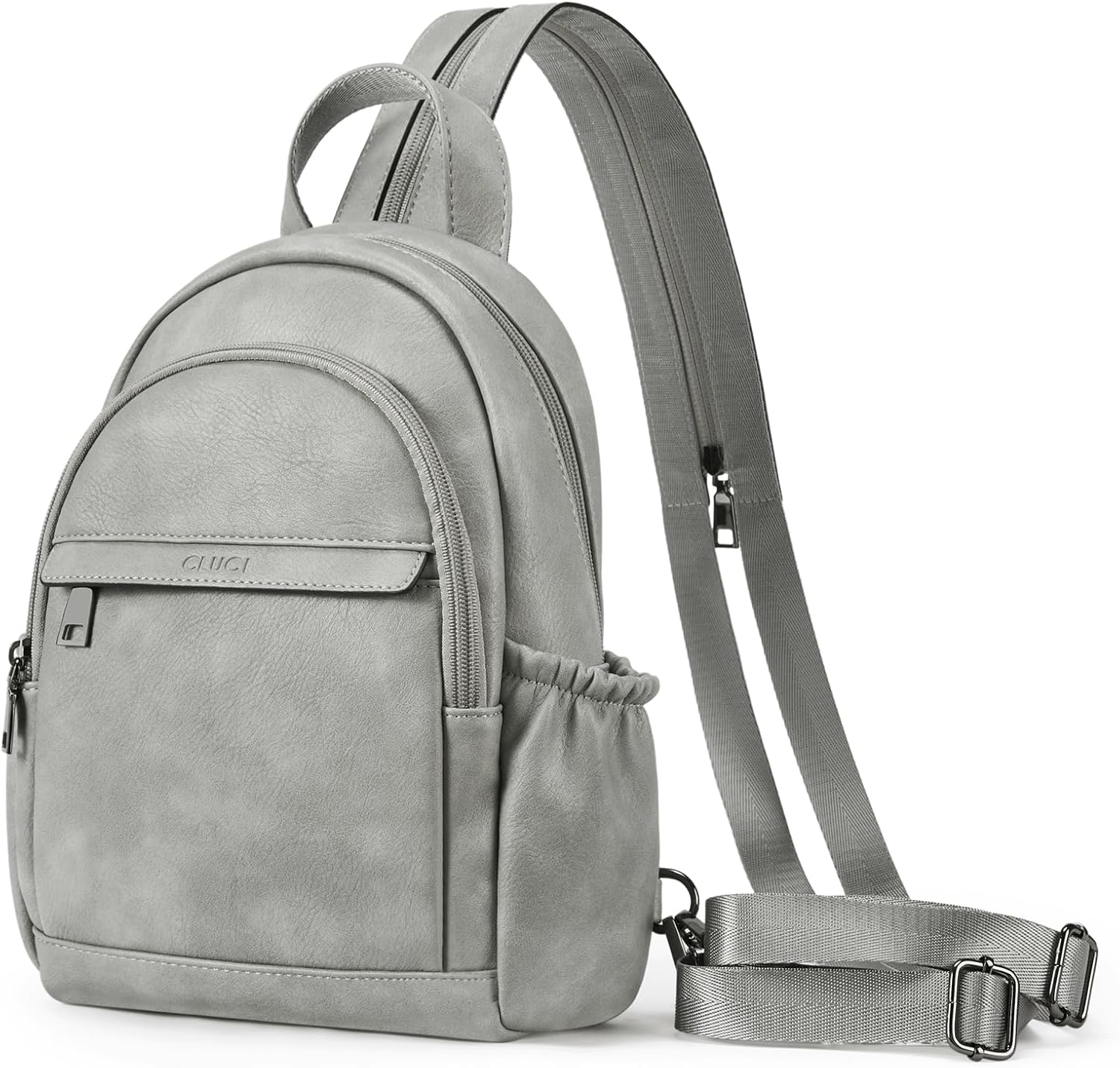 CLUCI Sling Bag for Women Leather Women's Backpack Small Convertible Backpack Purse Crossbody Bag for Travel - Image 8