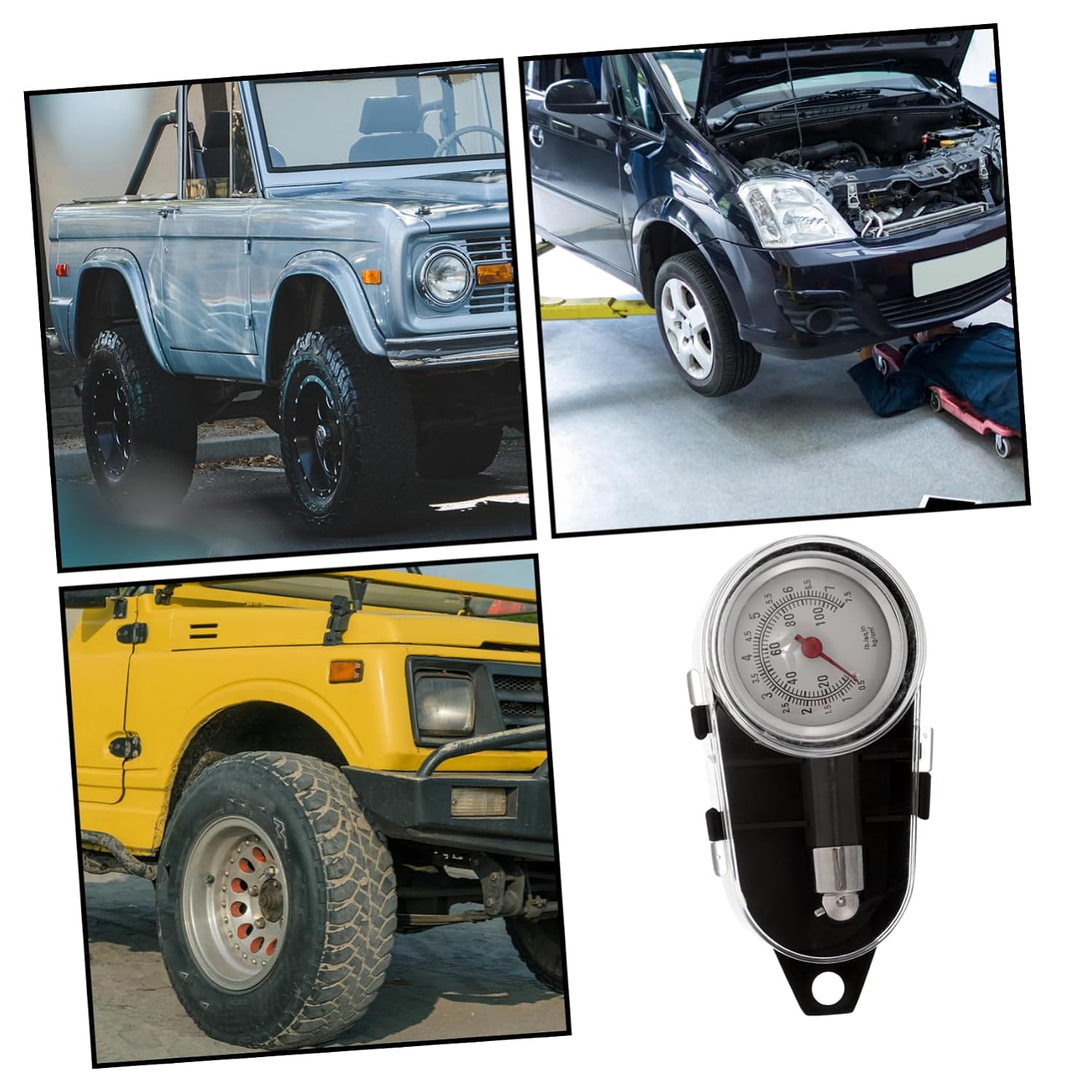 Tire Pressure Gauge Stainless Steel Easy to Read Pressure for Safe Driving