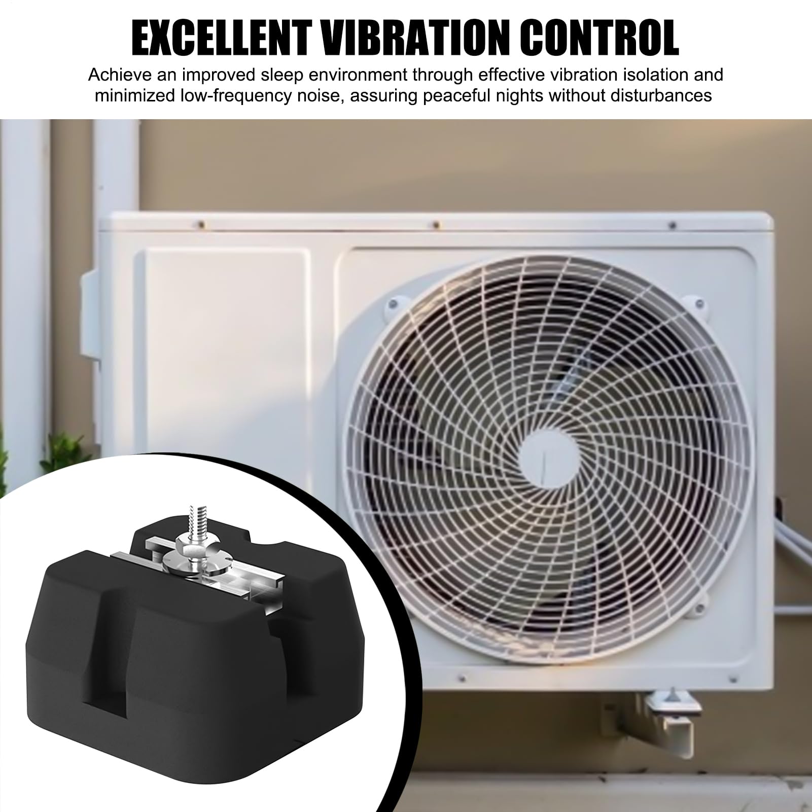 Piattaforma per Condensatore Supporto per Condizionatore Senza Unità | Piedini Antivibranti per Esterno, Supporto Resistente