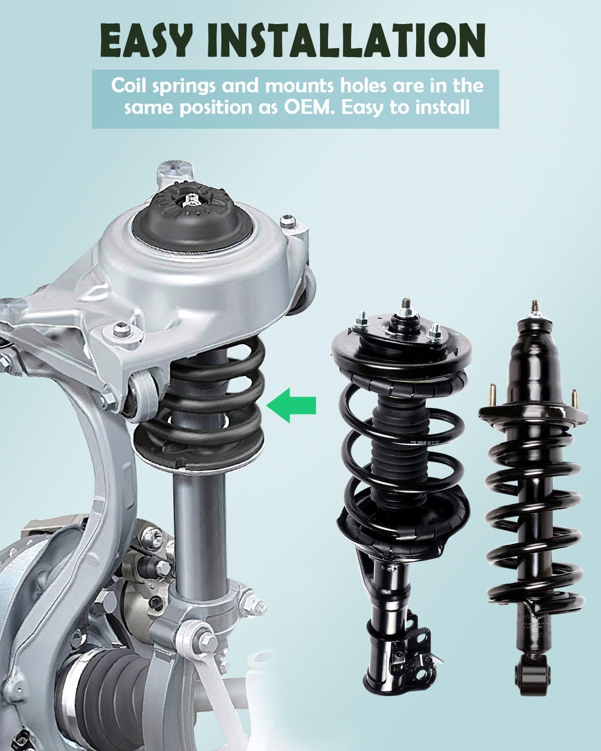 SCITOO Front and Rear Pair Strut & Spring Complete Assembly Compatible with 2003-2011 for Honda Element Complete Struts 172135 172136 171101L 171101R