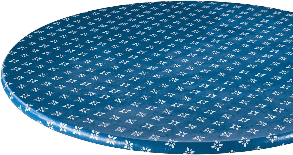 WalterDrake Heritage Vinyl Elastic Table Cover with Fleece Backing in 3 Sizes, Reusable