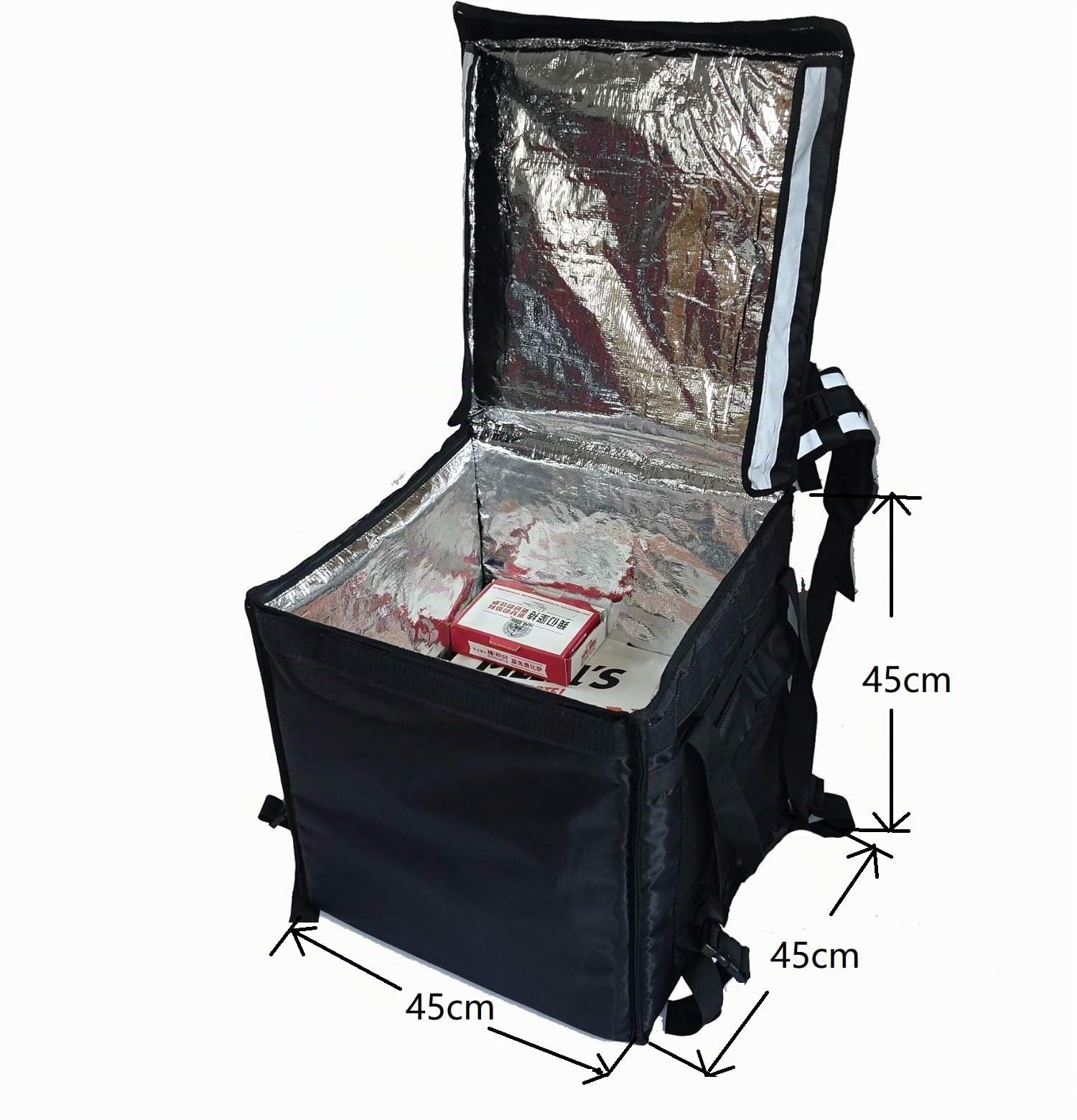 PK-92V: Caja de entrega de alimentos rígida grande y resistente para motocicleta, bolsas térmicas, mochila de pizza, carga superior, 18 pulgadas de largo x ancho x alto, color negro, o según tu
