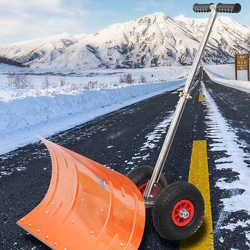 Miniatura 6 de Snow Shovel Wheeled Snow Shovel, Snow Remover with Non-Slip Handle in Winter, Height Adjustable Snow Shovel for Driveway Garden Car Pala de Nieve