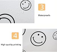 Vista 4 de Bolsa de cosméticos de piel sintética, portátil, bolsa de maquillaje, bolsa con cremallera, bolsa de almacenamiento de cara sonriente, impermeable