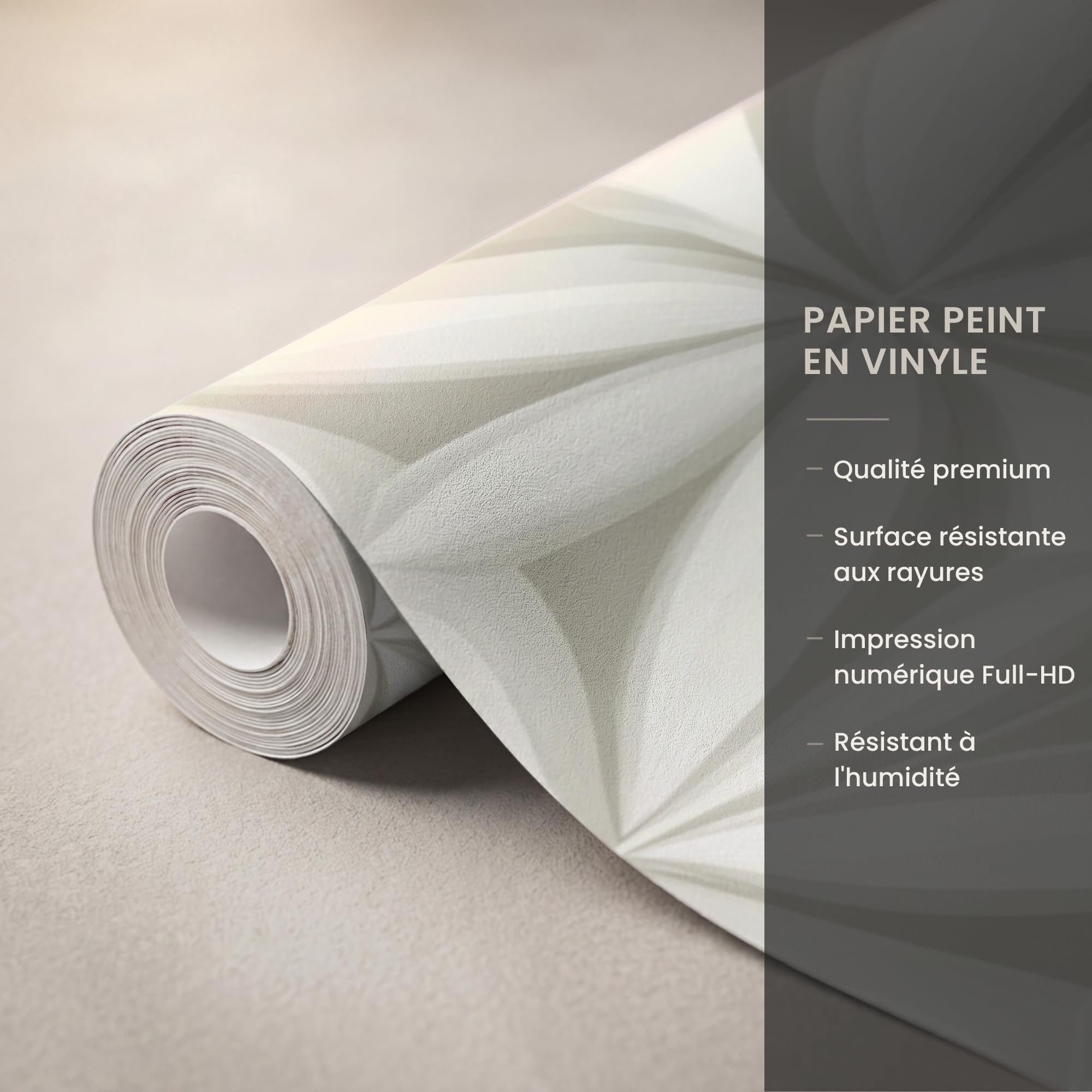 Papel Pintado Vinilico 300x300 cm Primera Calidad Papeles Pintados De Pared Pour Salon Dormitorio Decorativo Wallpaper Cocina Abstracto - Textura - Gris - Blanco