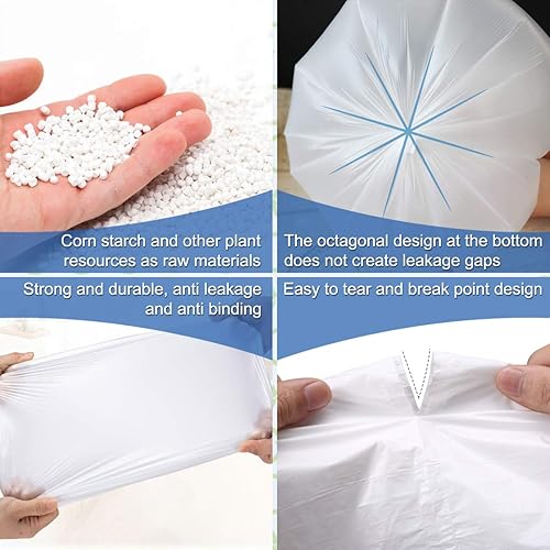 Miniatura 4 de XUXRUS Bolsas de basura pequeñas para baño, bolsas de basura de 3 galones para oficina en casa, baño, 120 unidades, color blanco, se adapta a