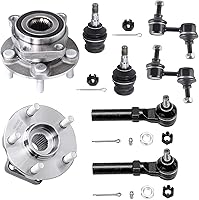 Vista 163 de Detroit Axle - Kit de suspensión de 14 piezas para Jeep Liberty 2006-2007, 2 cubos de rodamiento de ruedas, 2 brazos de control superior, 2 rótulas