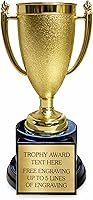 Vista 1 de Placa grabada de copa de trofeo personalizada con grabado personalizado de 7.5 pulgadas de alto, trofeos de equipo con placa grabable personalizada