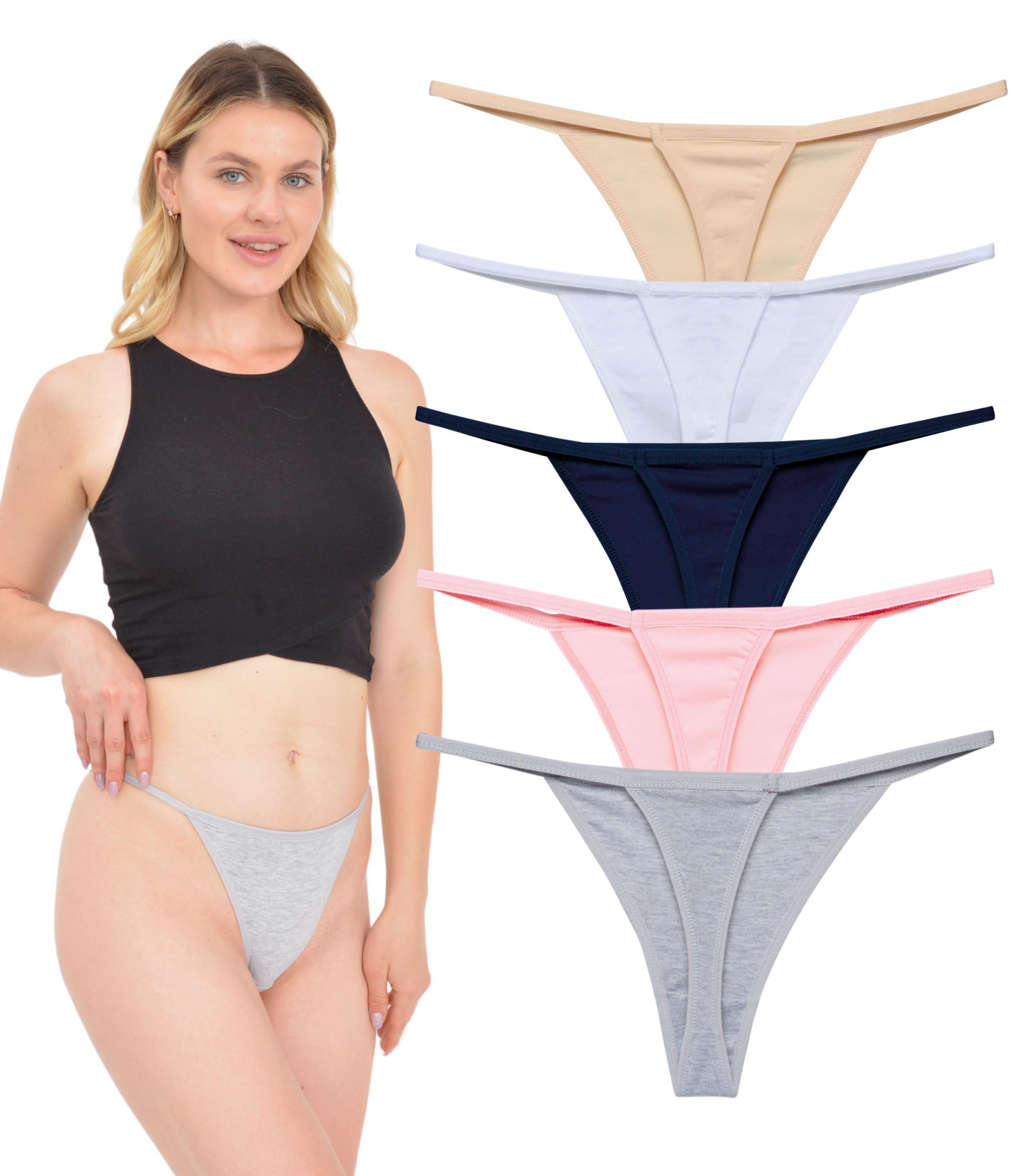 5 Pack Sexy Cotton G-Strings for Women, Cotton Thong (Perfect Fall)