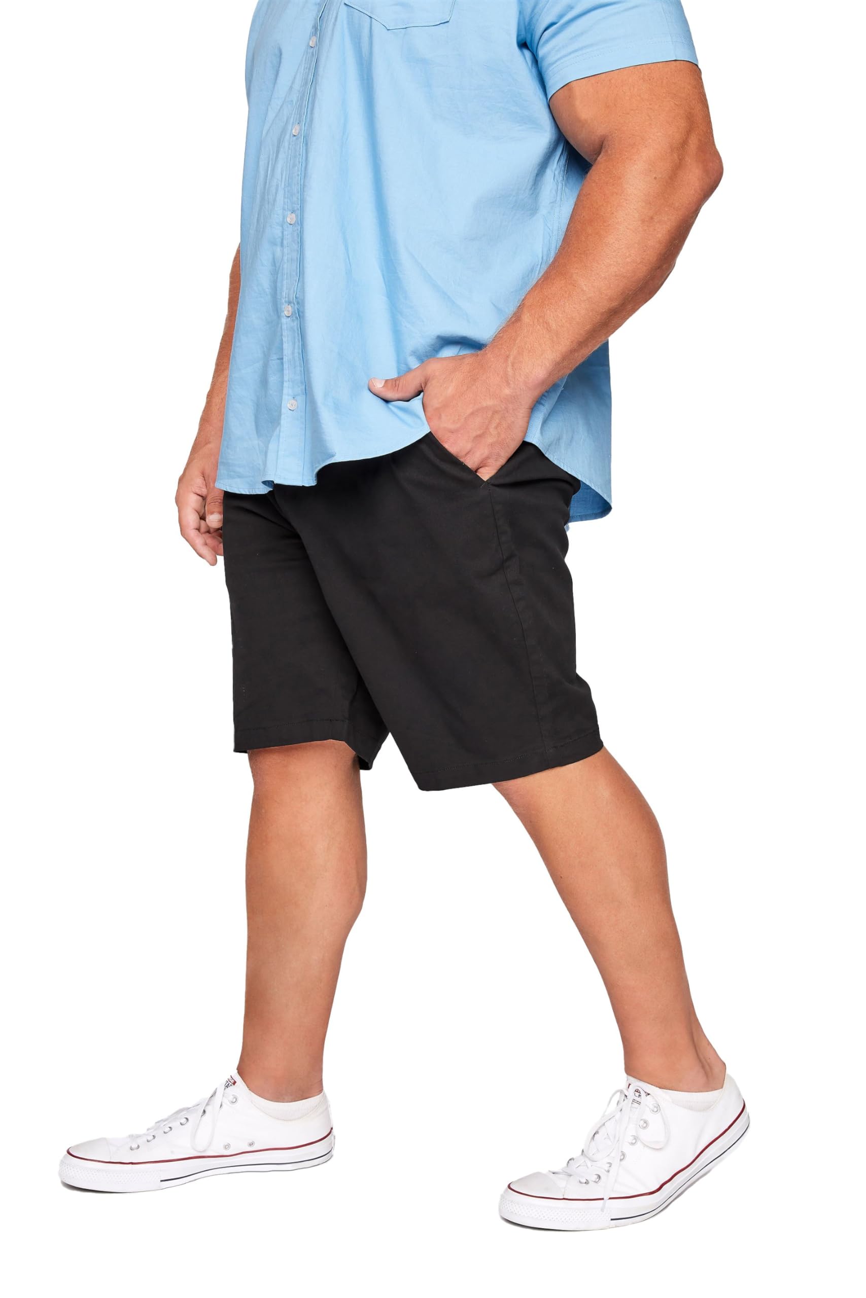 BadRhino Stretch Chino Shorts, Black, Size 40, Men