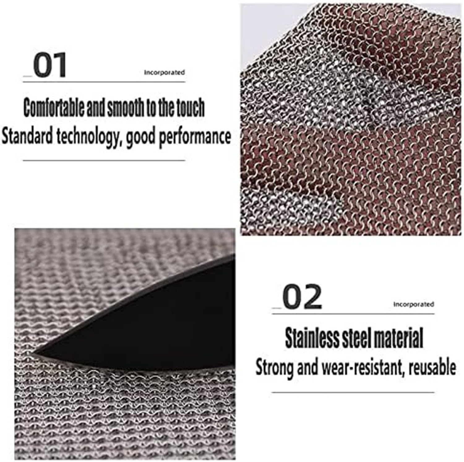 Delantal Delantal Resistente A Cortes De COTA De Malla Metálica, Delantal De Metal De Acero Inoxidable 316, Delantal Protector De Trabajo De Seguridad De Carnicero, Correas Ajustables 55x60CM