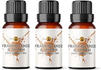 Aroma Energy | Frankincense & Myrrh Fragrance Oil 30ml (3 x 10ml) Highly Scented Oil for Diffuser, Candles, Soap Making, Wax Melt, Slime, Perfume | Vegan, Made in UK