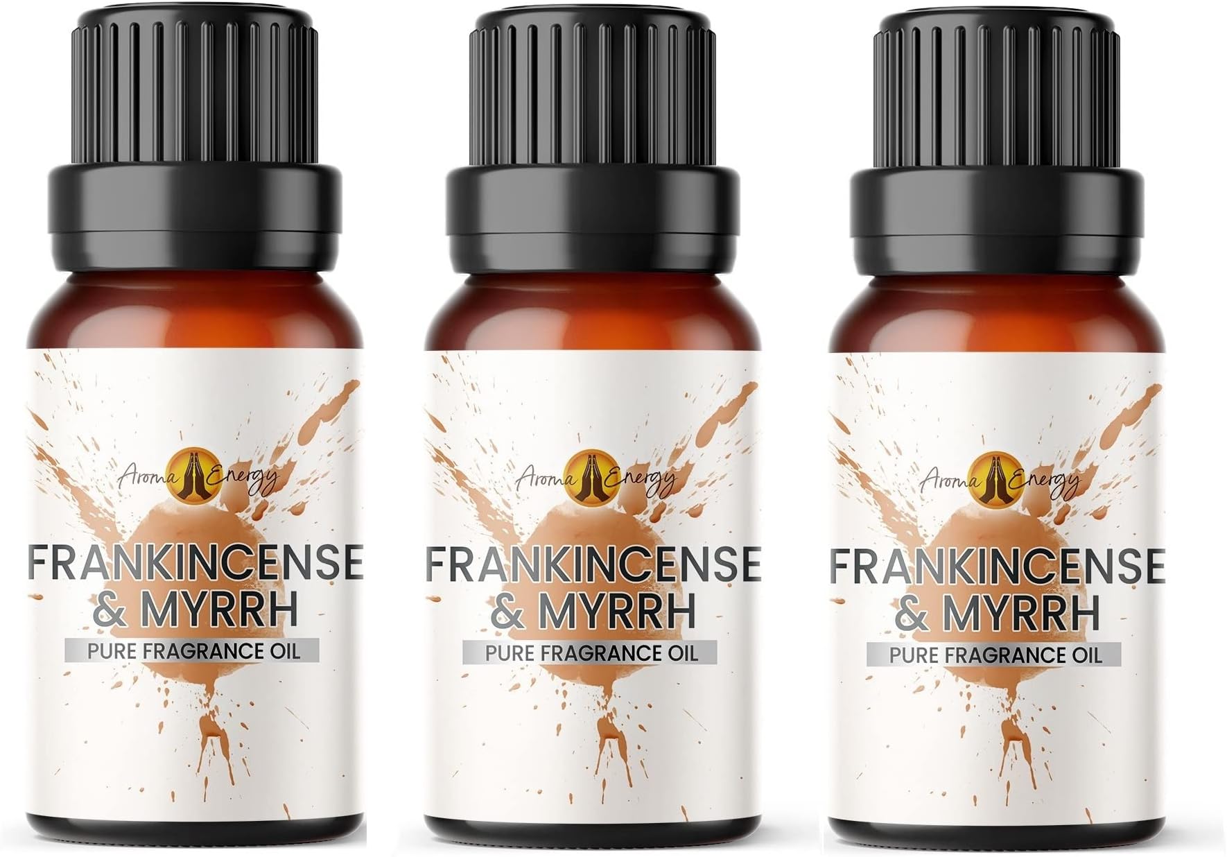 Aroma Energy | Frankincense & Myrrh Fragrance Oil 30ml (3 x 10ml) Highly Scented Oil for Diffuser, Candles, Soap Making, Wax Melt, Slime, Perfume | Vegan, Made in UK