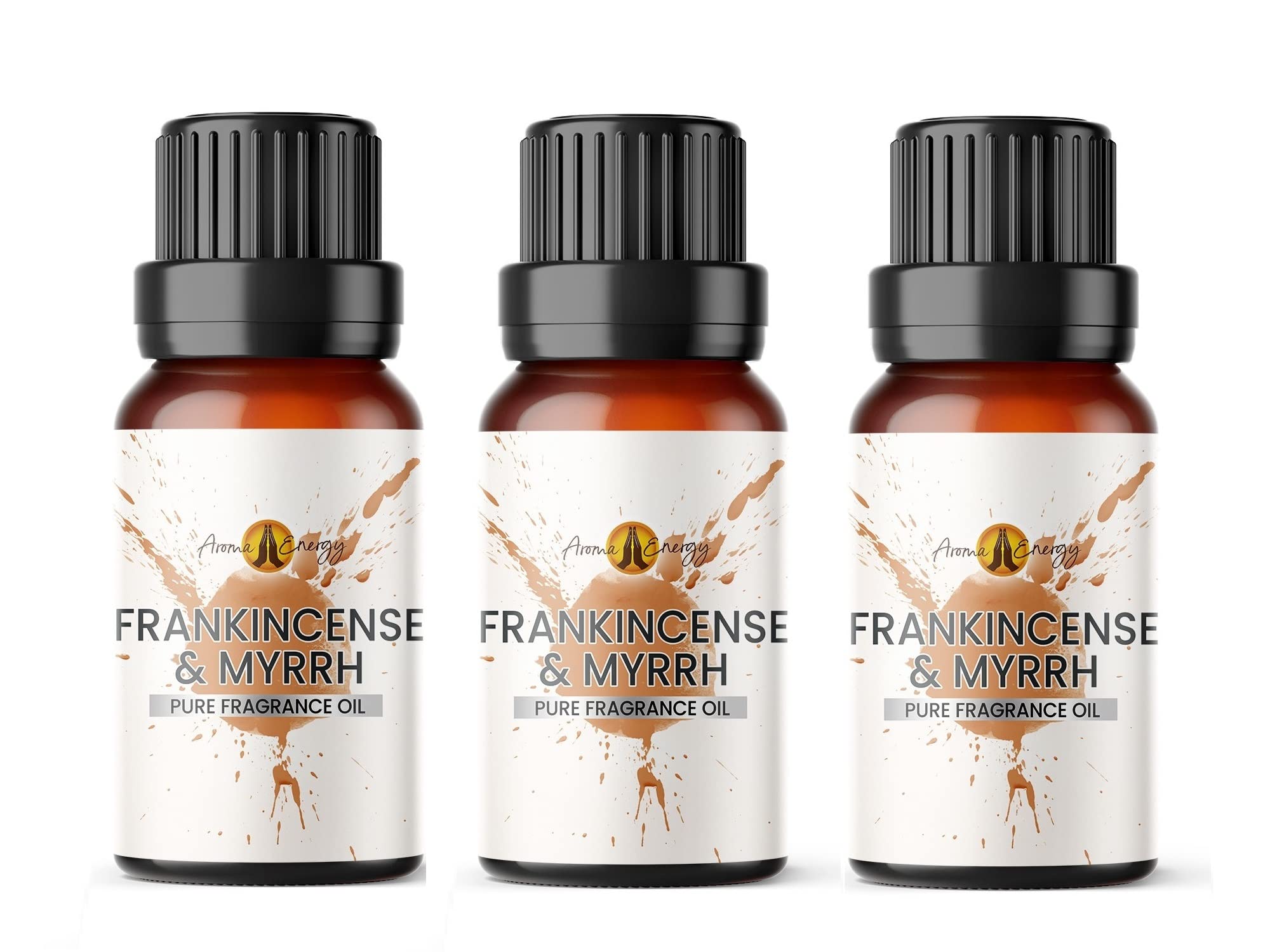 Aroma Energy | Frankincense & Myrrh Fragrance Oil 30ml (3 x 10ml) Highly Scented Oil for Diffuser, Candles, Soap Making, Wax Melt, Slime, Perfume | Vegan, Made in UK