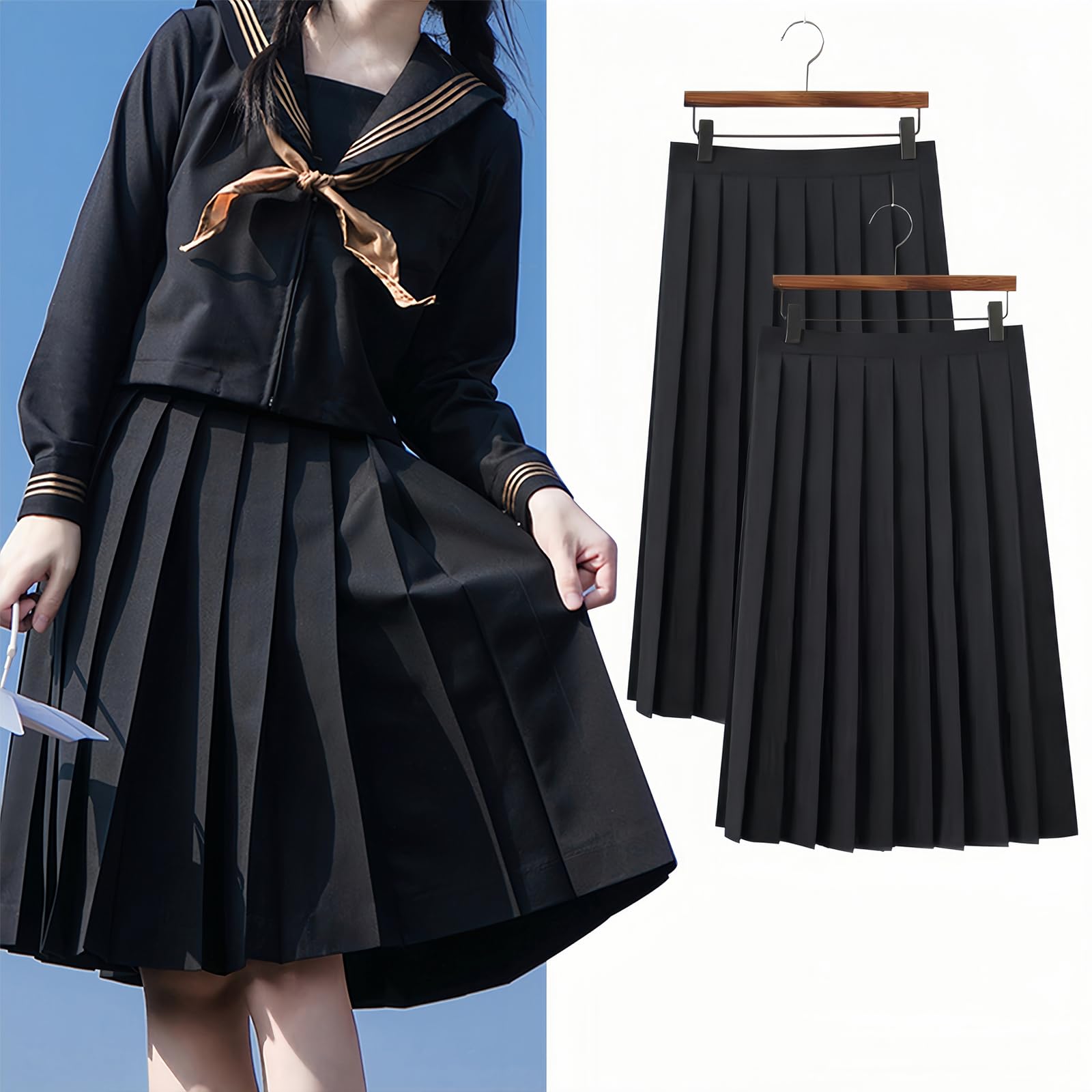 制服 本物 セーラー服 スカート 約40枚 詰め合わせ Amazon.co.jp: [NOKIJP] 制服スカート 無地 紺 黒 45/65/75CM丈