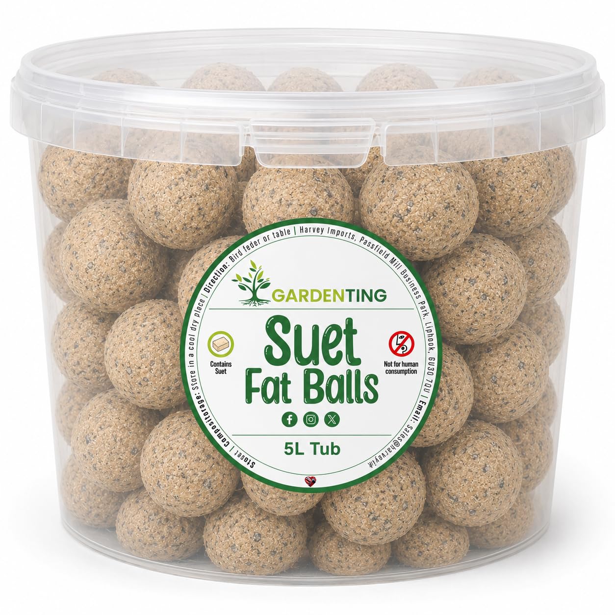 High Energy Suet Fat Balls, 5 Litre Tub