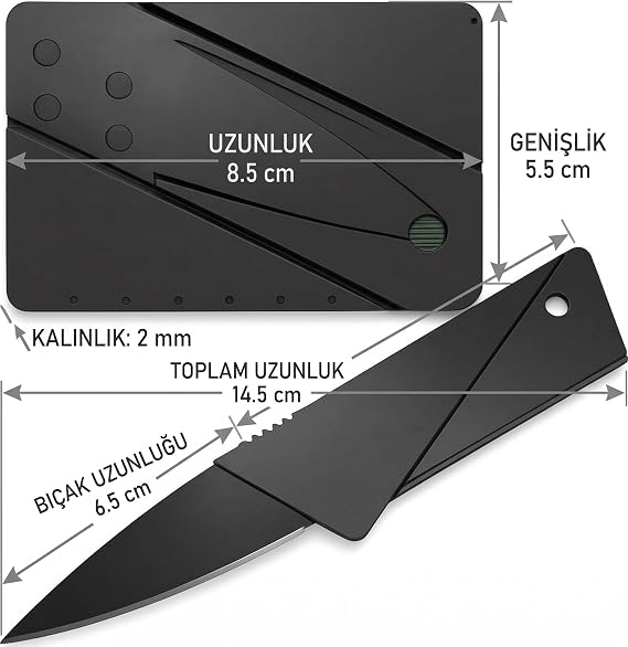 Kredi Kartı Şeklinde Katlanabilir Mini Bıçak – Ultra Hafif, Taşınabilir, Pratik – Cüzdan Tipi Acil Durum Bıçağı