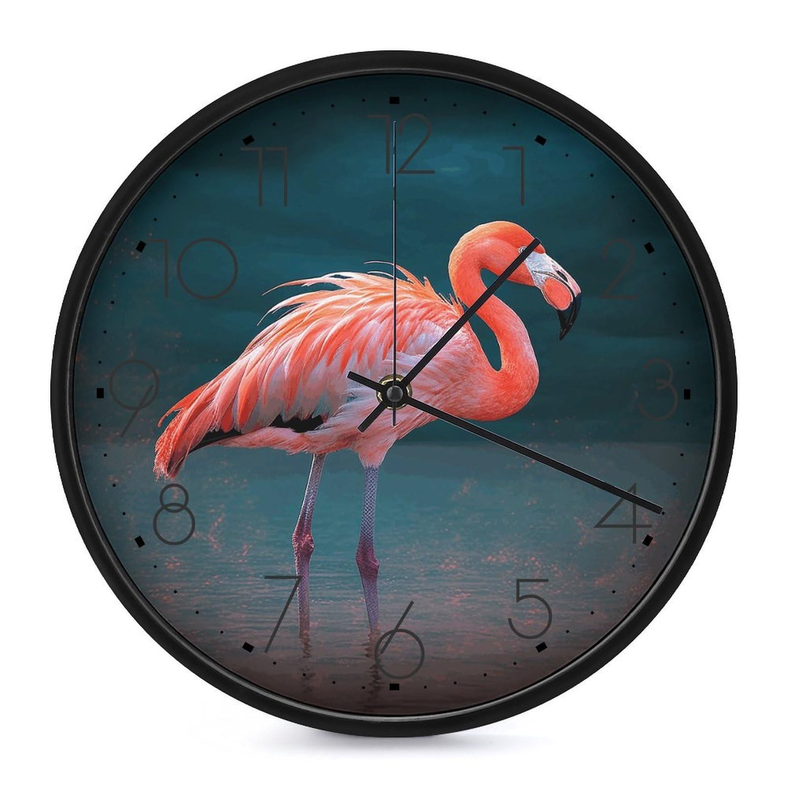 Horloge murale flamant rose silencieuse pour stopper le bruit du tic-tac