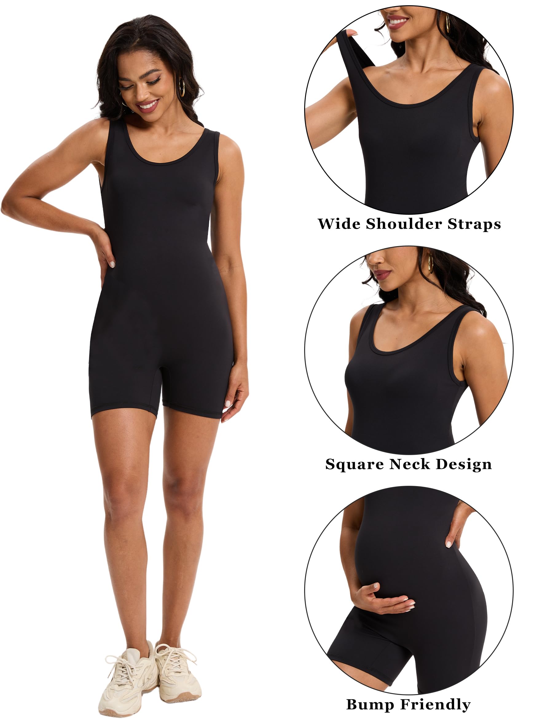Peauty Buttery weicher Umstandsbody Strampler – Slim Fit U-Ausschnitt Einteiler Shorts Jumpsuit für Freizeitkleidung