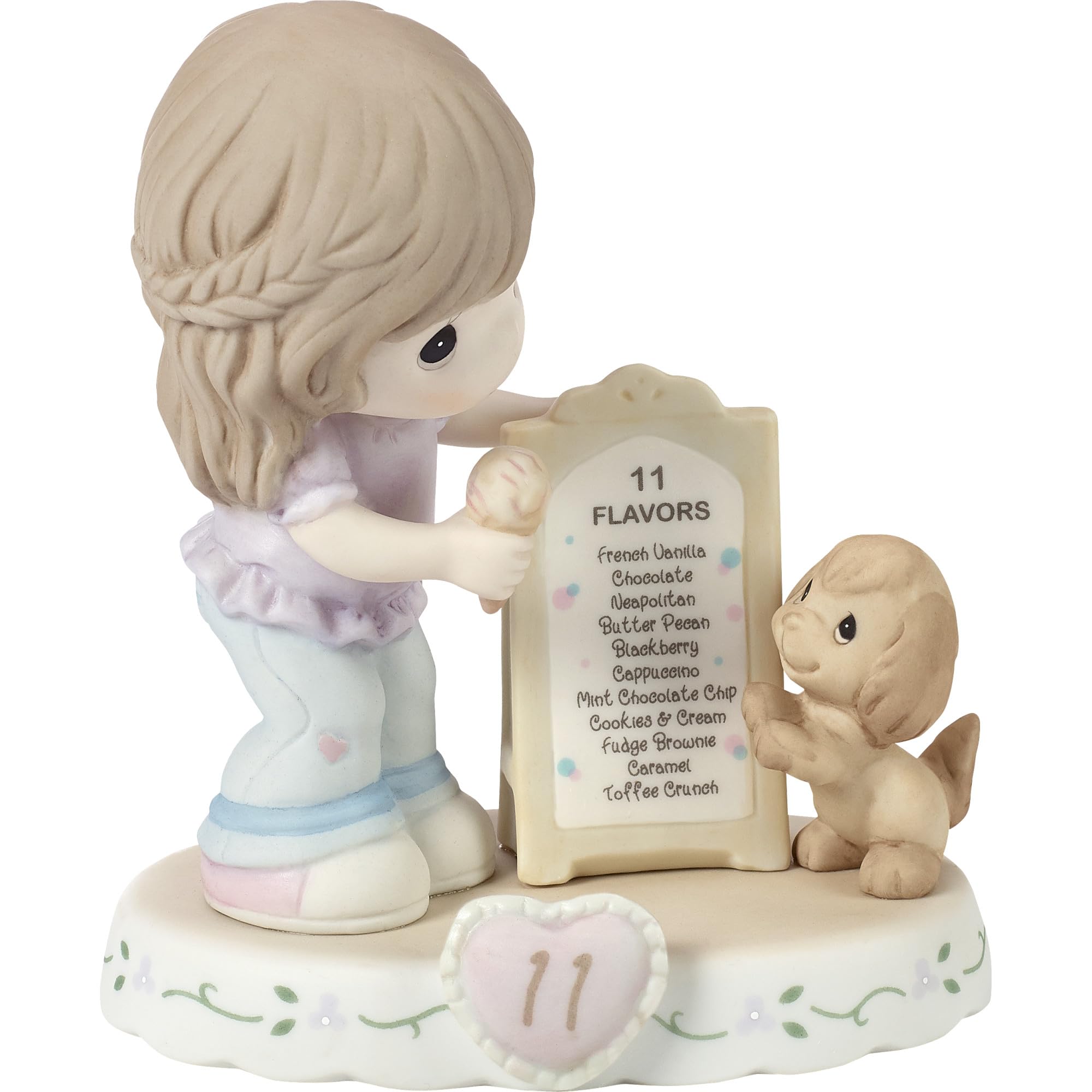 Precious Moments Girls Brunette Growing In Grace, Age 11, Bisque Porcelain Figurine, 154038B