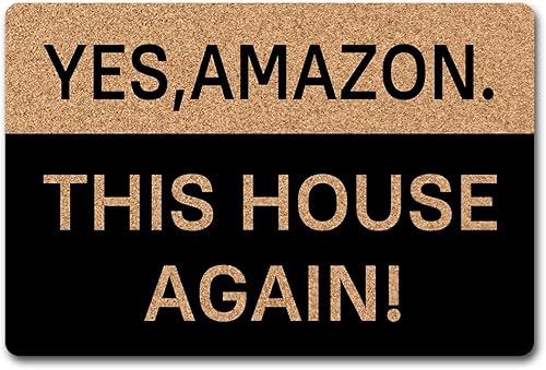 Yes Tienda This House Again - Tapete divertido para entrada con respaldo antideslizante para interiores y exteriores, tapete decorativo para el