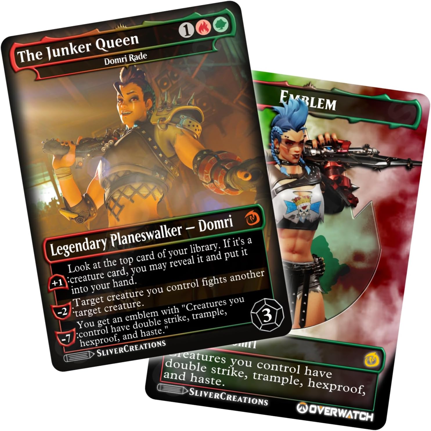 Magic The Gathering [Domri Rade Proxy + Emblem] Junker Queen Alternate Art Inspired by Overwatch 2