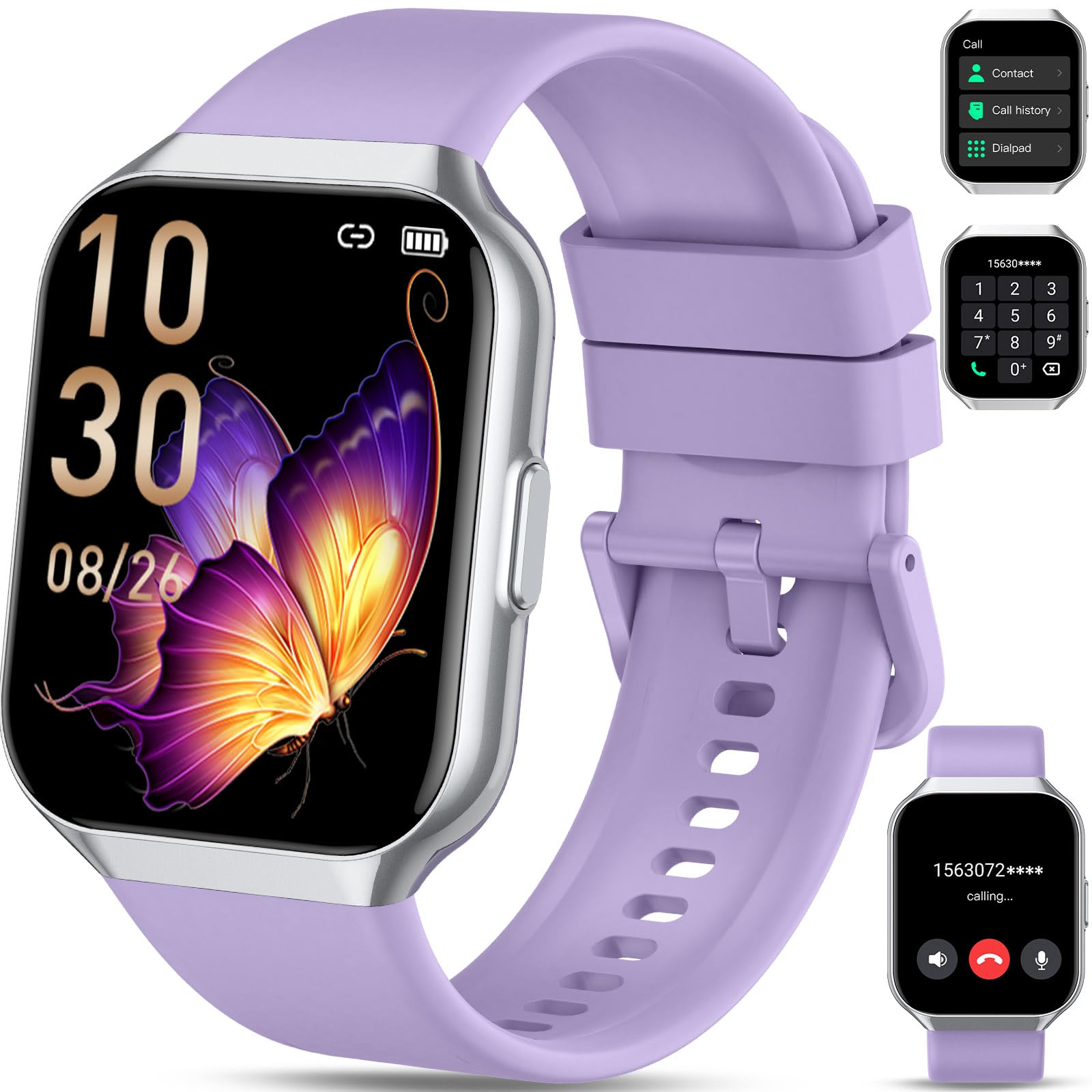 Smartwatch Uomo Donna, 1.96" Orologio Smartwatch con Effettua o Risposta Chiamate, 110+ Sportive Smart Watch con Contapassi/Sonno/Cardiofrequenzimetro, Impermeabil IP68 Fitness Tracker per Android/iOS