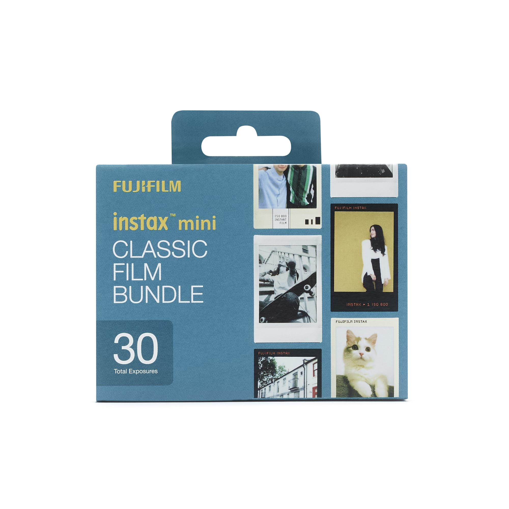 instax mini CLASSIC film bundle pellicole, 30 scatti, 3 pacchi da 10 scatti, motivo bordo Photo Slide, Contact Sheet e pellicole Monochrome
