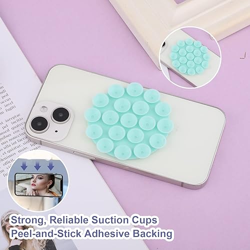 Miniatura 4 de SAVITA 7 soportes de silicona con ventosa para teléfono, multiusos, redondos y rectangulares, soporte de succión para automóvil, mini alfombrilla de