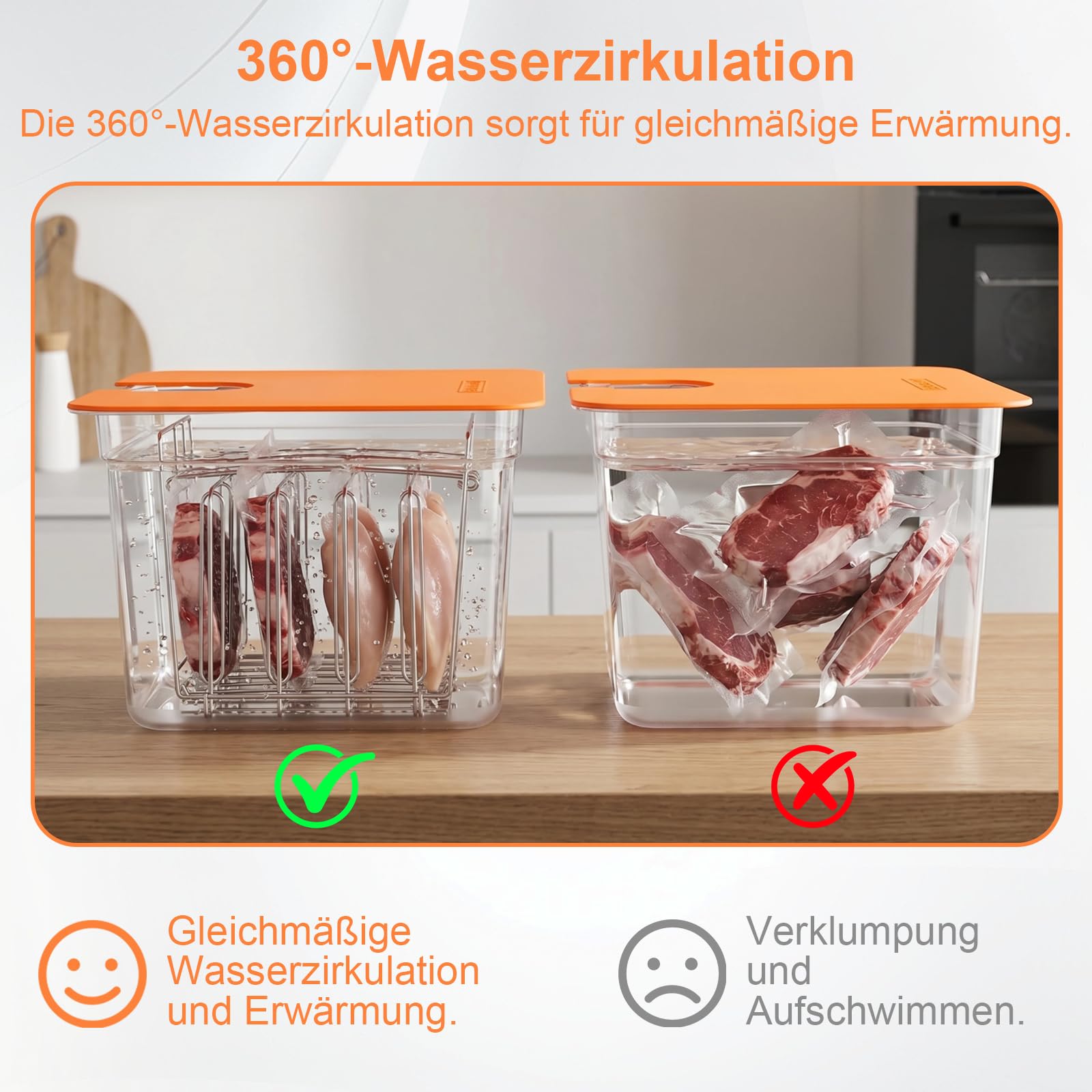 Sous Vide Behälter 12L, Sous Vide Container Deckel, Thermohülle und Rack für Meisten Sous Vide Garer, Multifunktionaler Transparenter Behälter (Frei von BPA) Geeignet für Fisch Fleisch und Gemüse