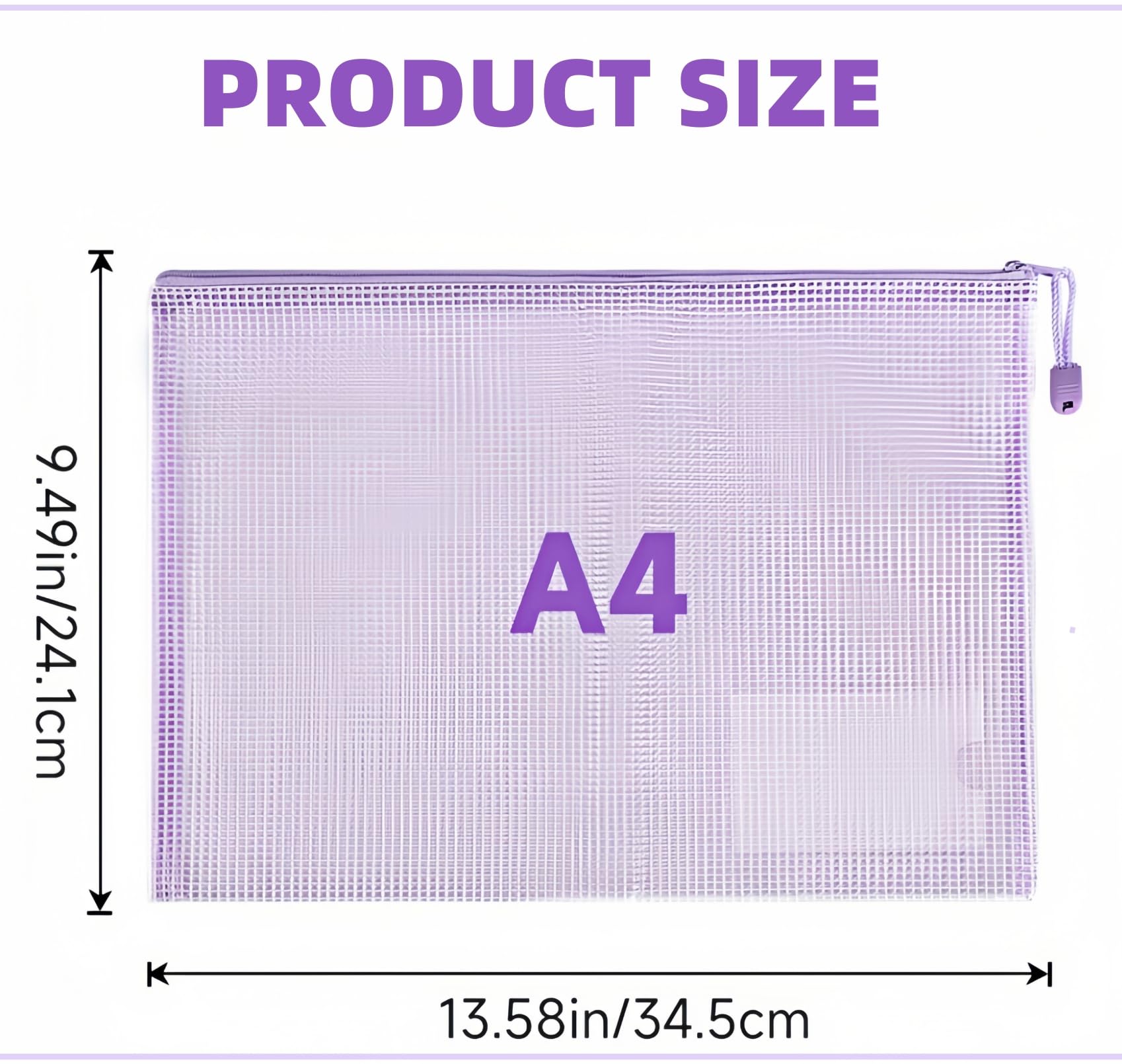 Carteras de plástico A4, 20 bolsas con cremallera, bolsas con cierre de cremallera, billetera de malla para documentos, carteras con cremallera A4 para escuela, oficina, hogar y almacenamiento