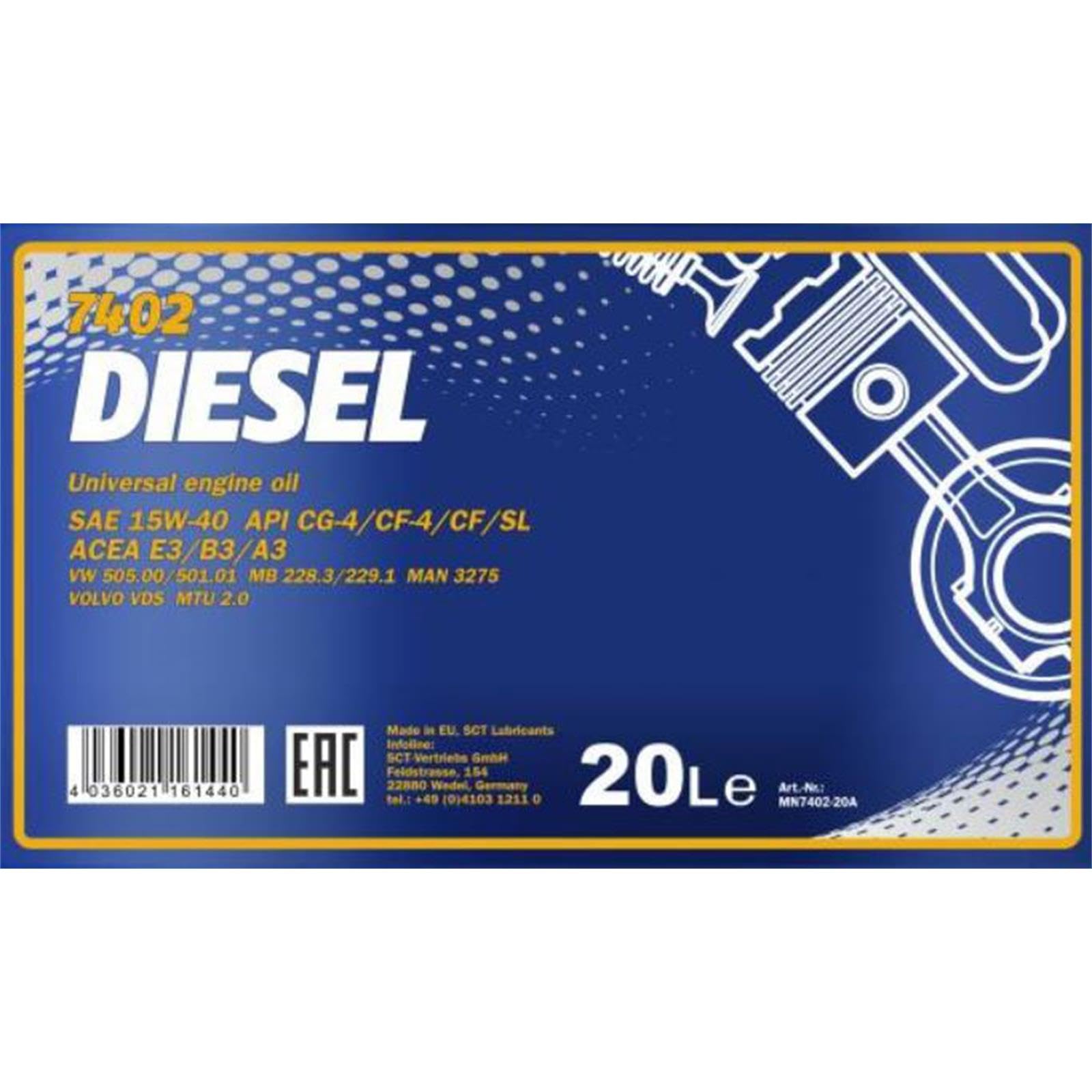 SCT Germany 2x 16144000000 Öl | Acea E3/B3/A3 228.3/229.1 505.00/501.01,