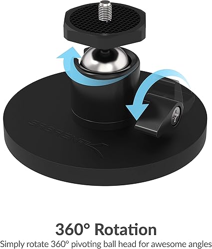 Miniatura 3 de SABRENT Soporte magnético recubierto de goma para cámaras de accióncámaras y pequeñas DSLR (CS-MG88)