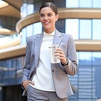 Vista 28 de WETOWETO Taza de viaje de 12 onzas, taza de café reutilizable aislada con tapa a prueba de fugas, taza de café de viaje de acero inoxidable, taza