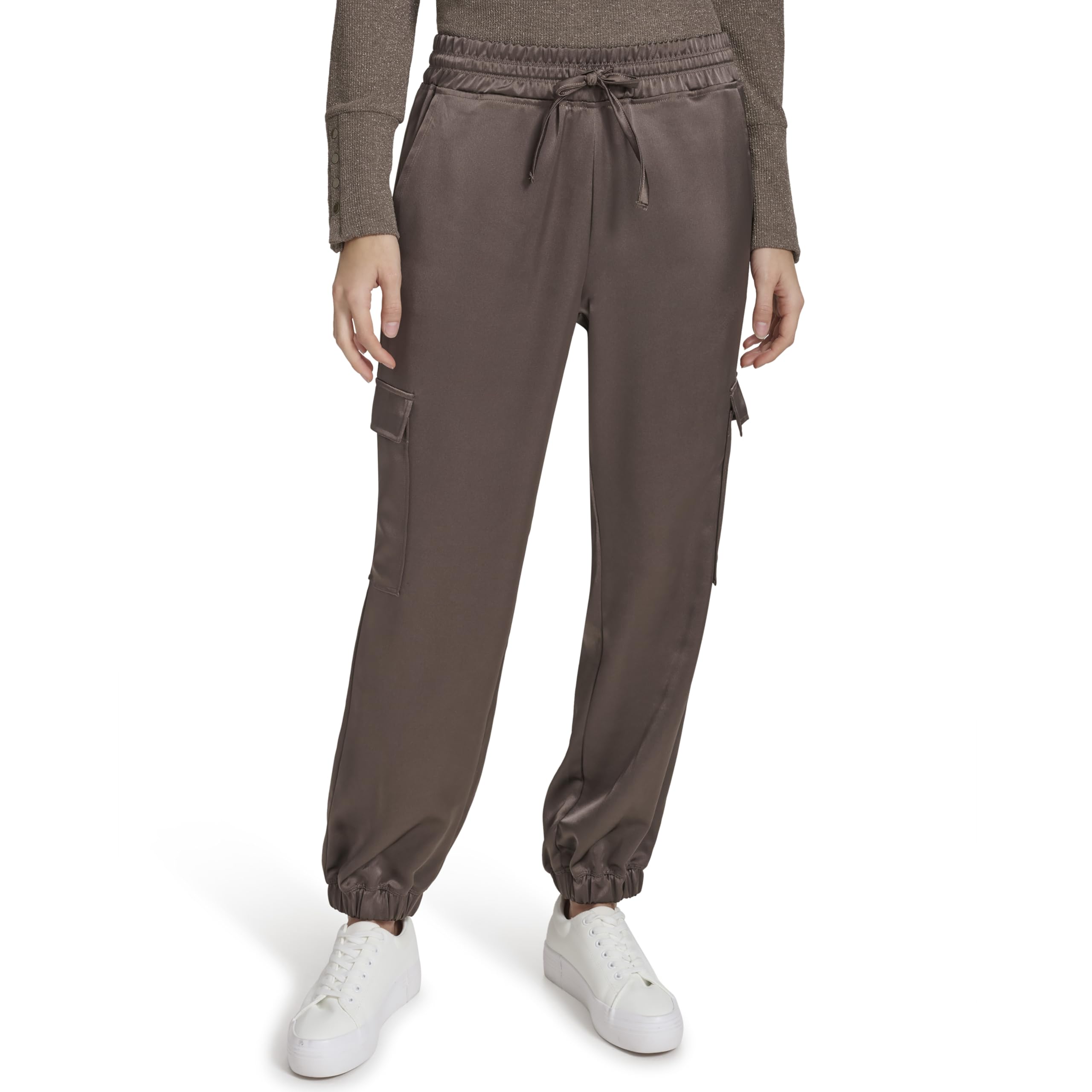Andrew Marc Women's Joggers Cargo Satin Bottoms