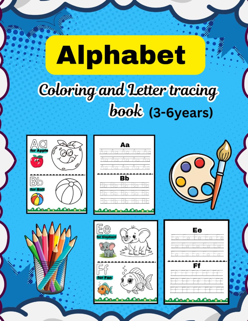 Alphabet coloring book: Alphabet drawing book