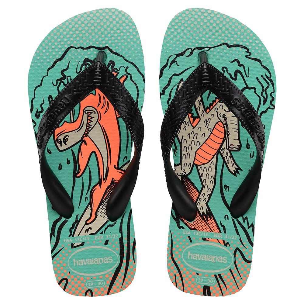 Havaianas - Kids Top Fun, Chanclas Niño, Virtual Green/​Black,