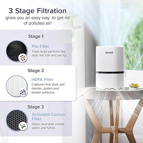 Miniatura 6 de LEVOIT Humidificadores para dormitorio, habitación grande, hogar, (6L) y purificadores de aire para el hogar, filtro HEPA para humo, polvo y polen