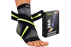 GARNO Premium Adjustable Ankle Compression Brace for Plantar Fasciitis Relief and Sports Support