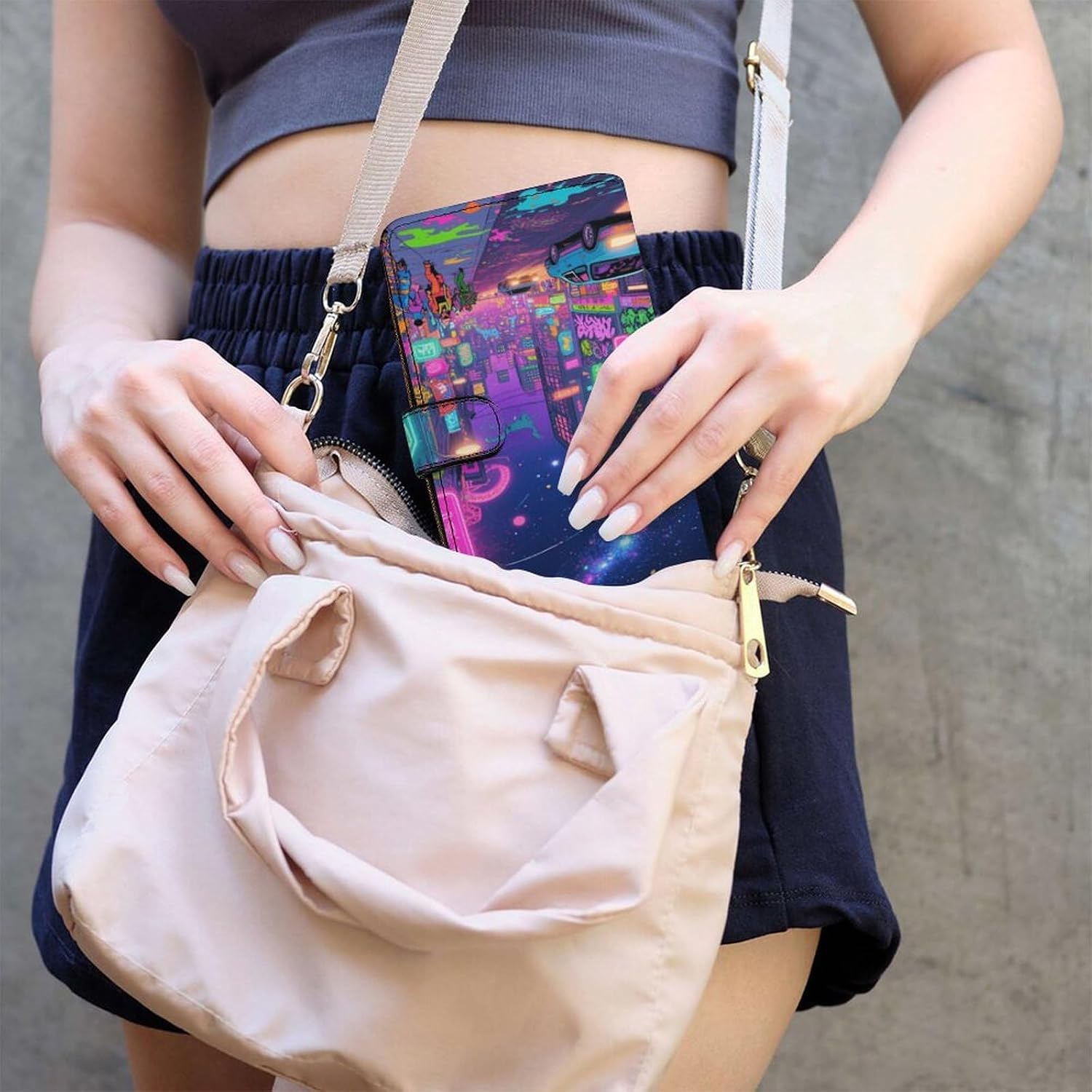 Graffiti City Travel Wallet for Men & Women RFID Blocking Card Organizer Credit Card Holder Large Capacity